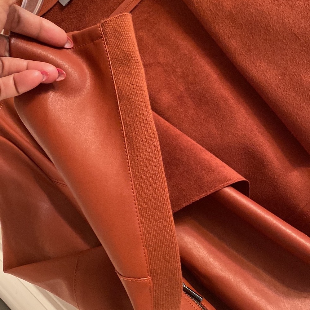 Bagatelle L Faux Leather Jacket, Rust, Like New - Picture 6 of 6